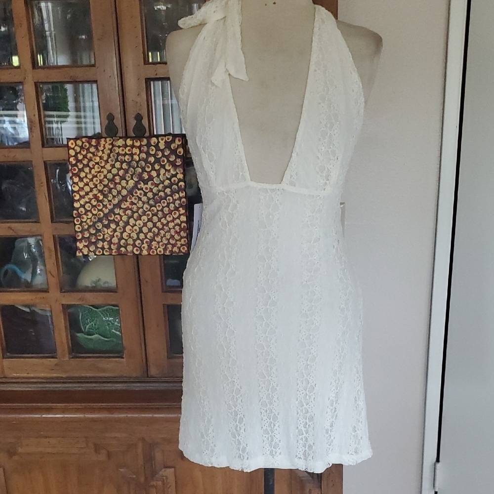 Princess Polly Ivory Lace Halter Dress